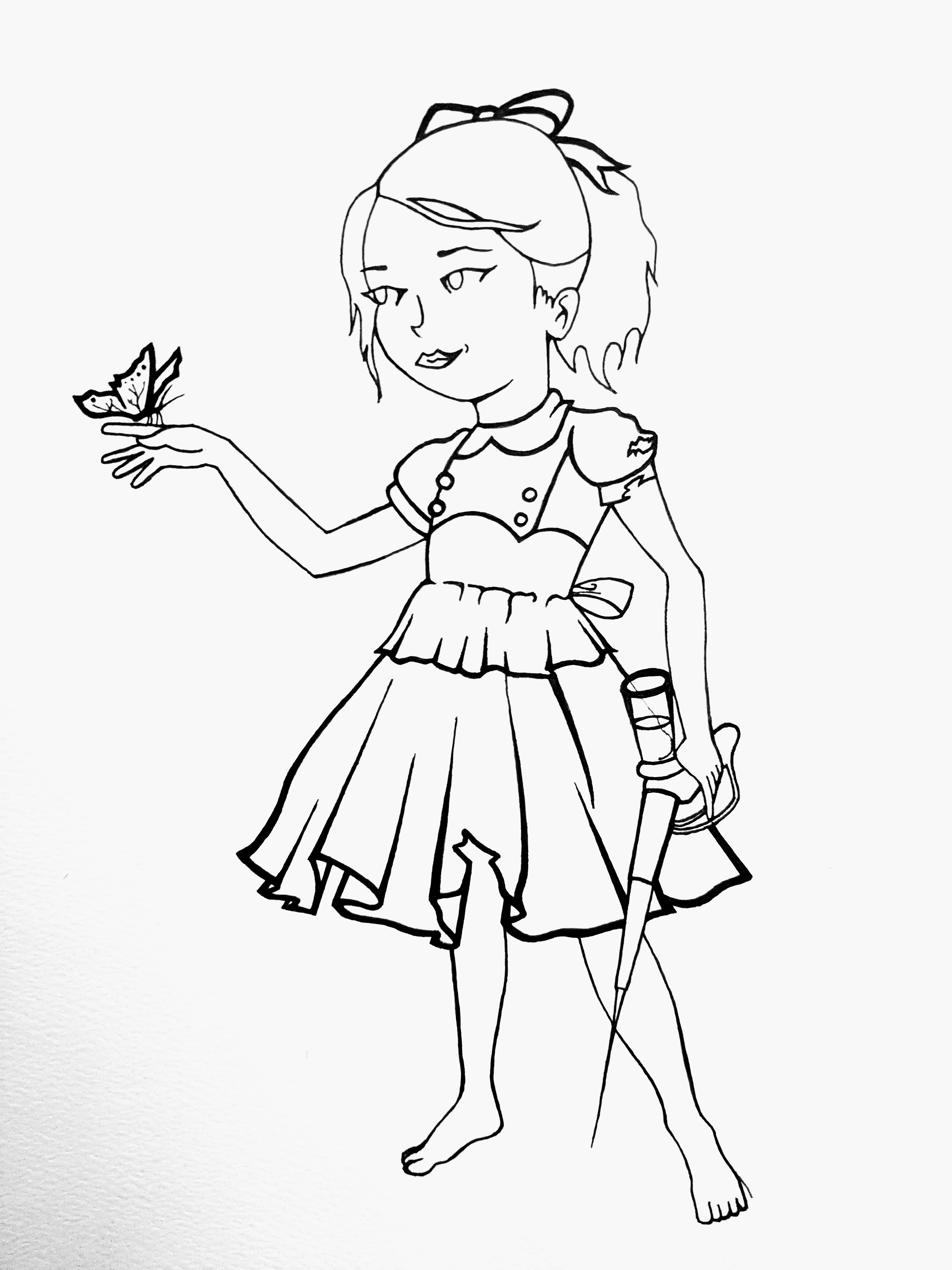 Little Sister from Bioshock with a butterfly